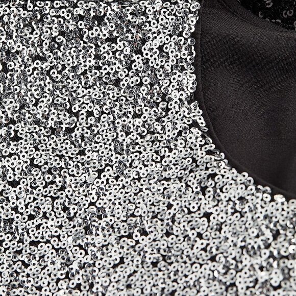 NWT Express Color Block Sequin Strong Shoulder Thong Bodysuit sz XXS - Picture 6 of 15